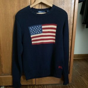 Ralph Lauren Polo American flag knit sweater
